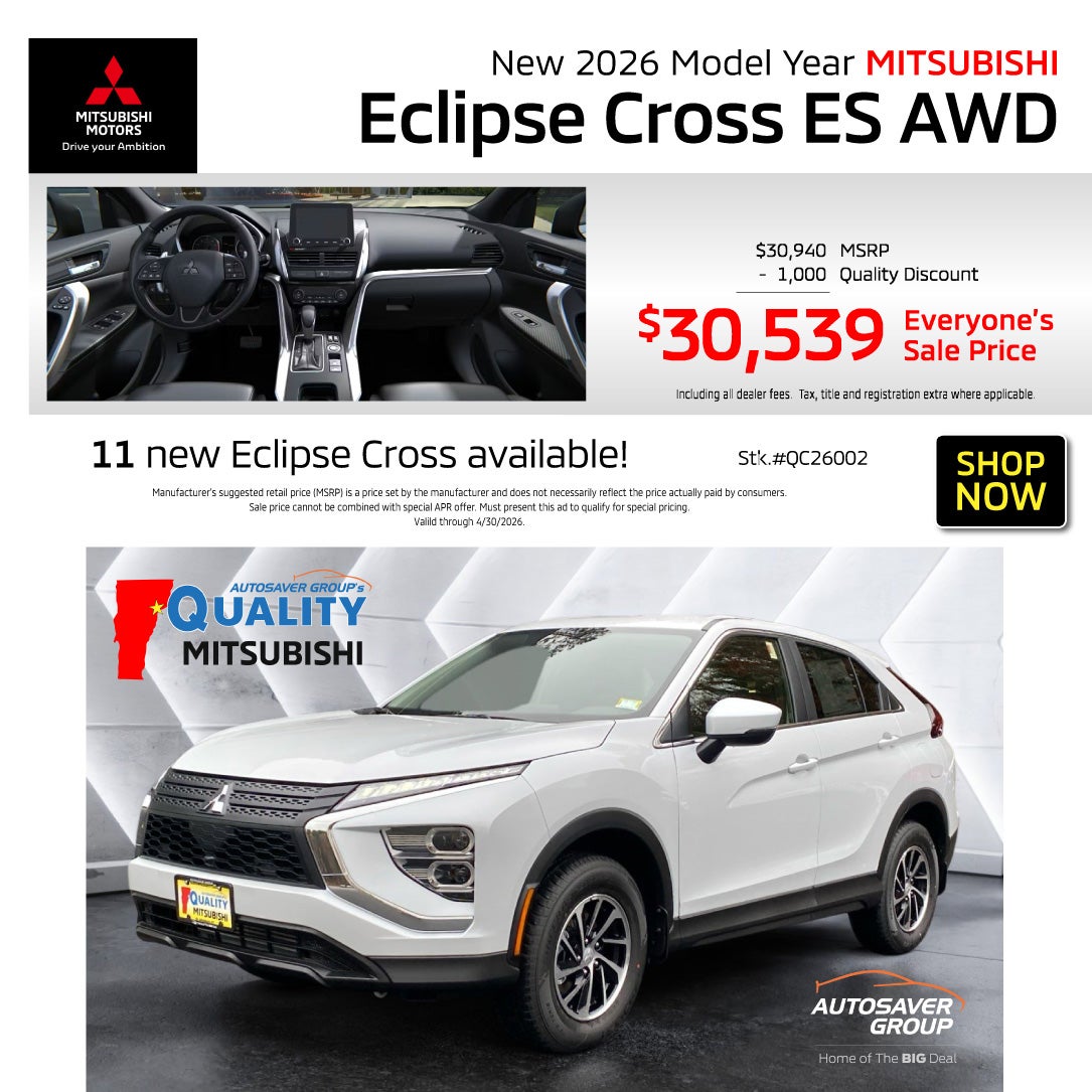 SHOP NEW MITSUBISHI VEHICLES NEAR ST. JOHNSBURY, VT