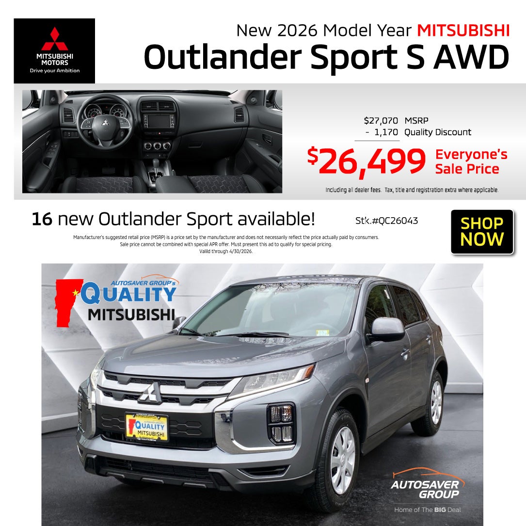 SHOP NEW MITSUBISHI VEHICLES NEAR ST. JOHNSBURY, VT