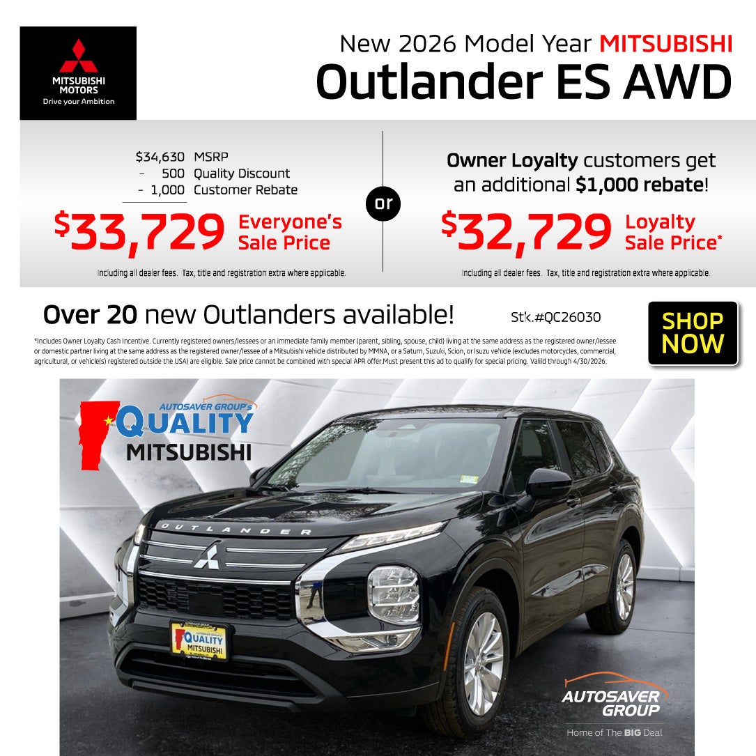 SHOP NEW MITSUBISHI VEHICLES NEAR ST. JOHNSBURY, VT
