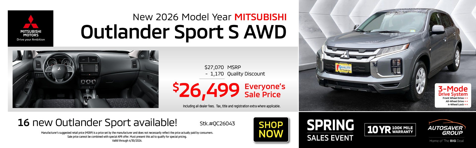 SHOP NEW MITSUBISHI VEHICLES NEAR ST. JOHNSBURY, VT