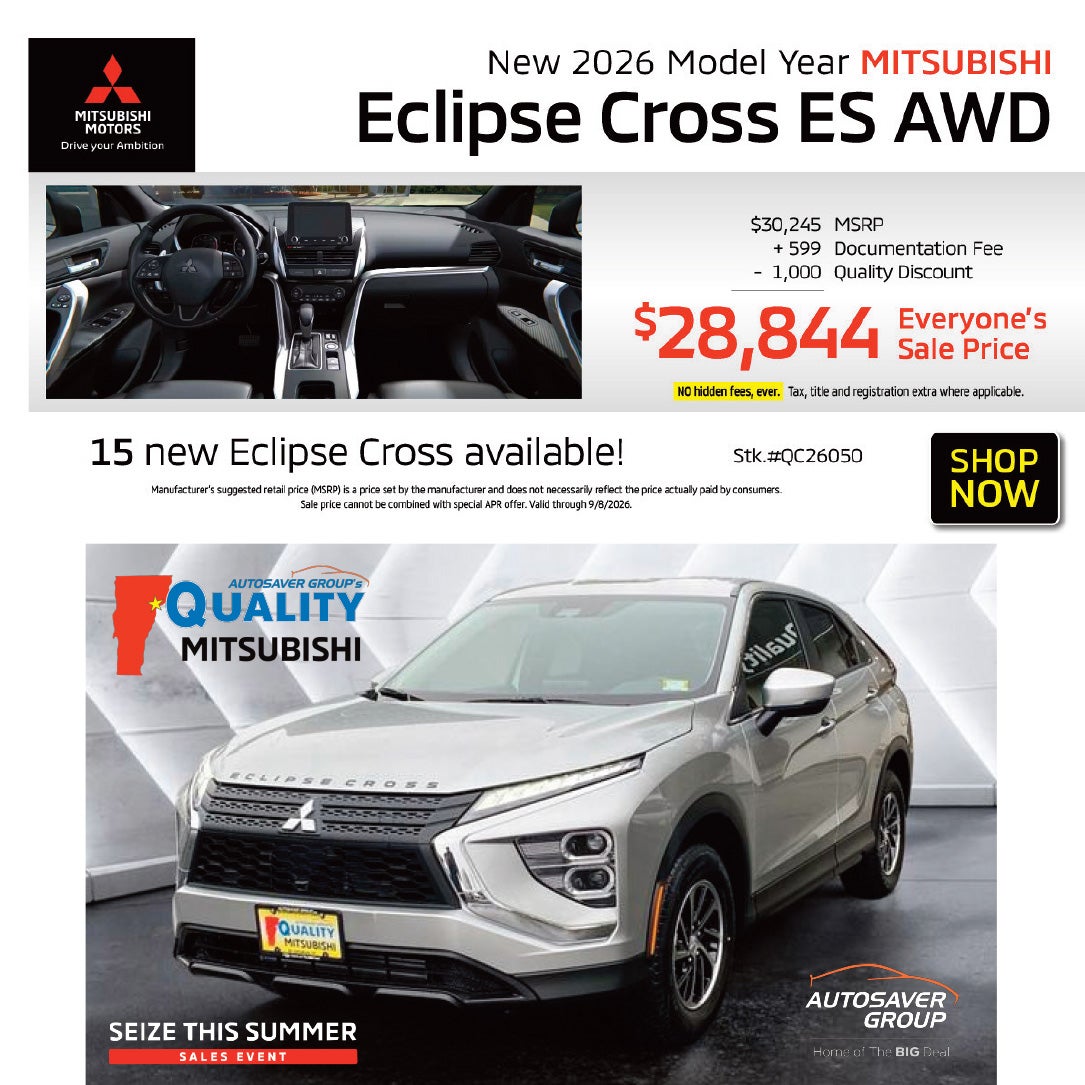 SHOP NEW MITSUBISHI VEHICLES NEAR ST. JOHNSBURY, VT