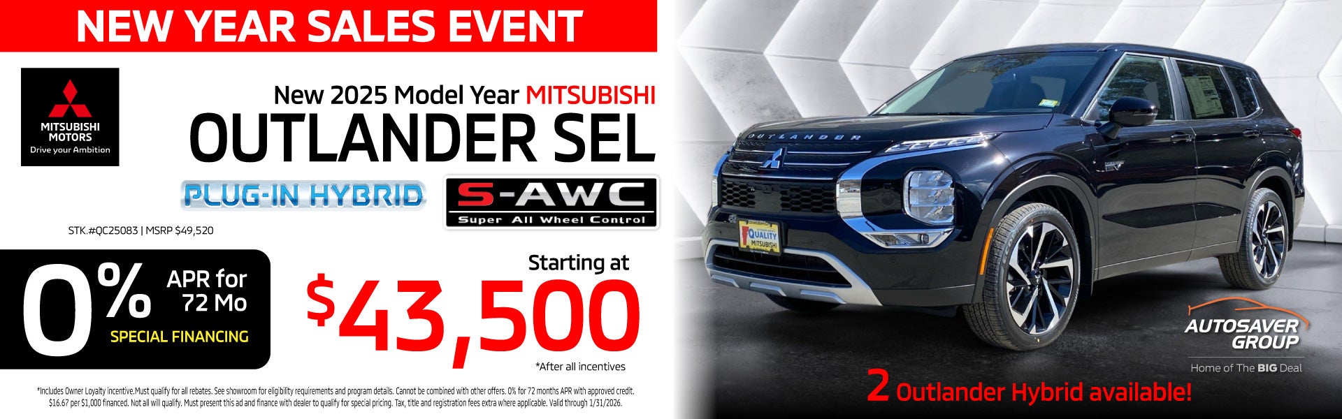 SHOP NEW MITSUBISHI VEHICLES NEAR ST JOHNSBURY, VT
