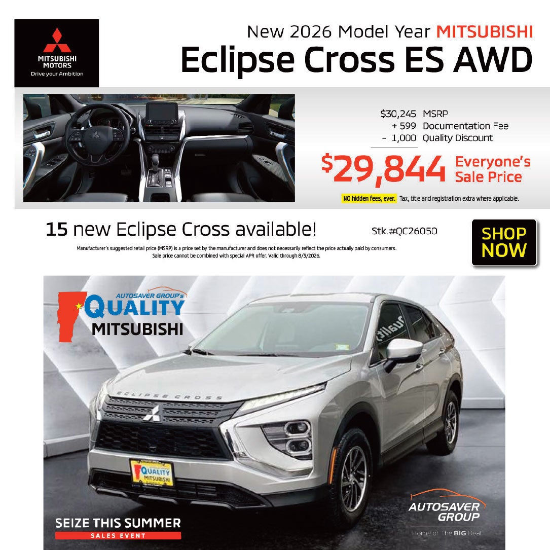 SHOP NEW MITSUBISHI VEHICLES NEAR ST. JOHNSBURY, VT