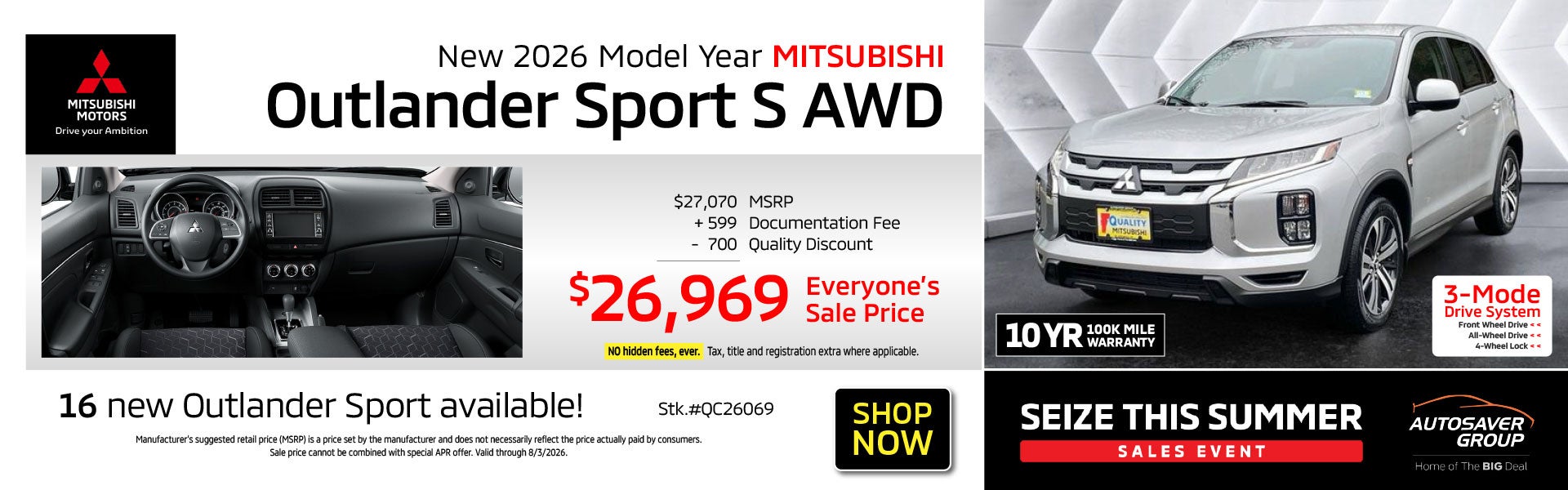 SHOP NEW MITSUBISHI VEHICLES NEAR ST. JOHNSBURY, VT