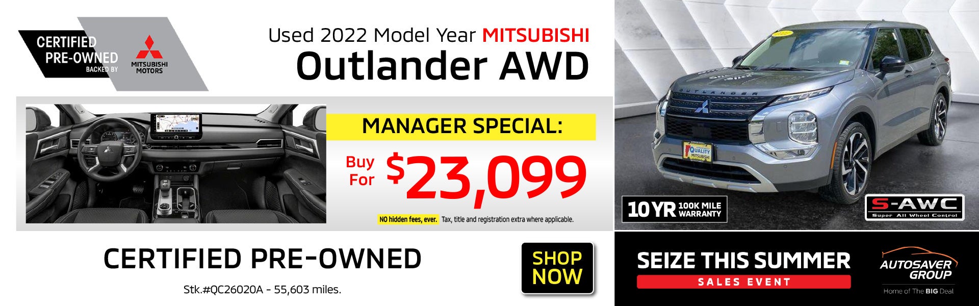 SHOP PRE-OWNED MITUSBISHI SUV'S NEAR ST. JOHNSBURY, VT