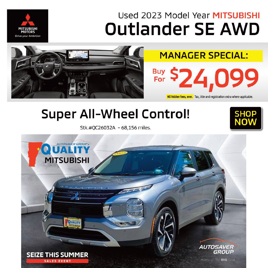 SHOP PRE-OWNED MITUSBISHI SUV'S NEAR ST. JOHNSBURY, VT