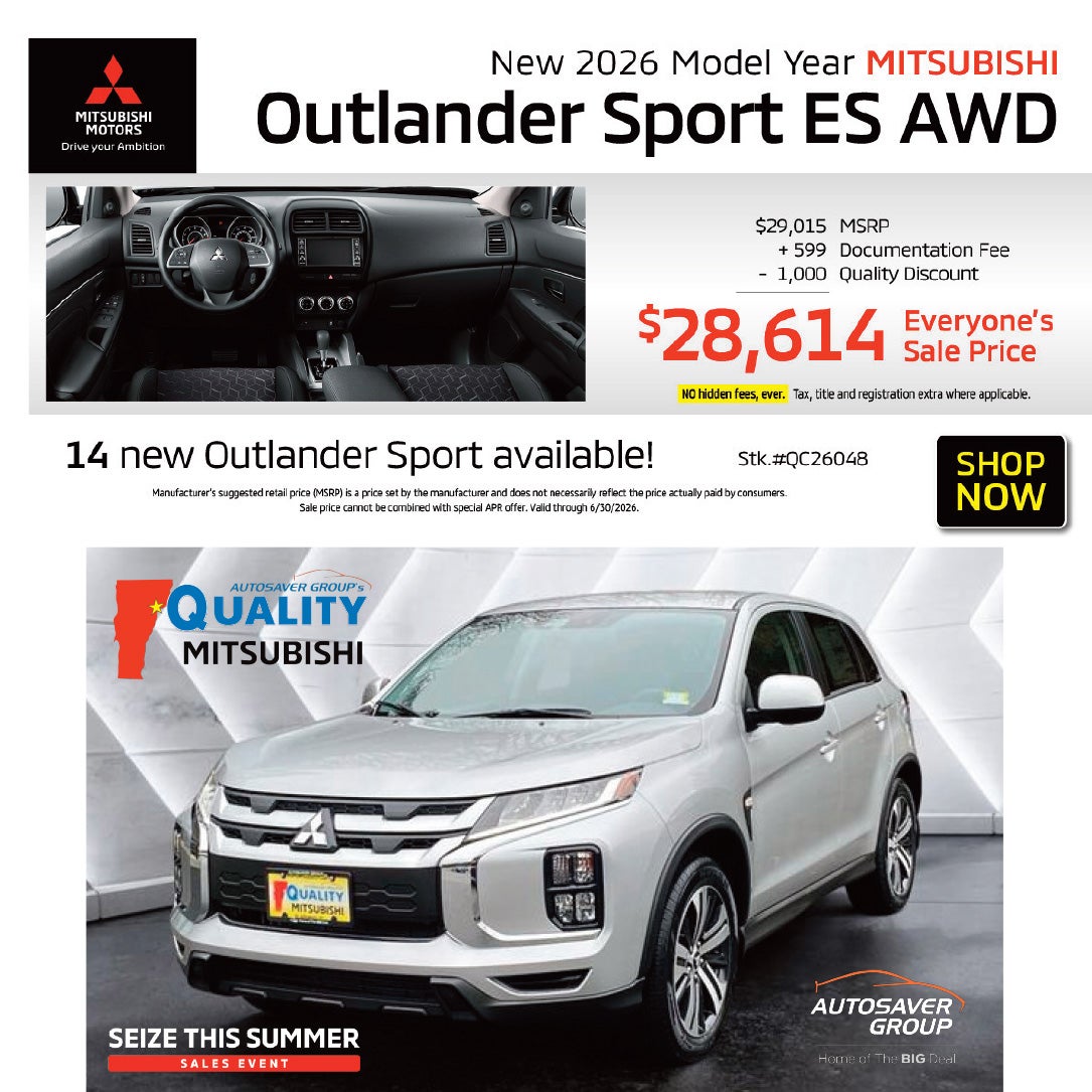SHOP NEW MITSUBISHI VEHICLES NEAR ST. JOHNSBURY, VT