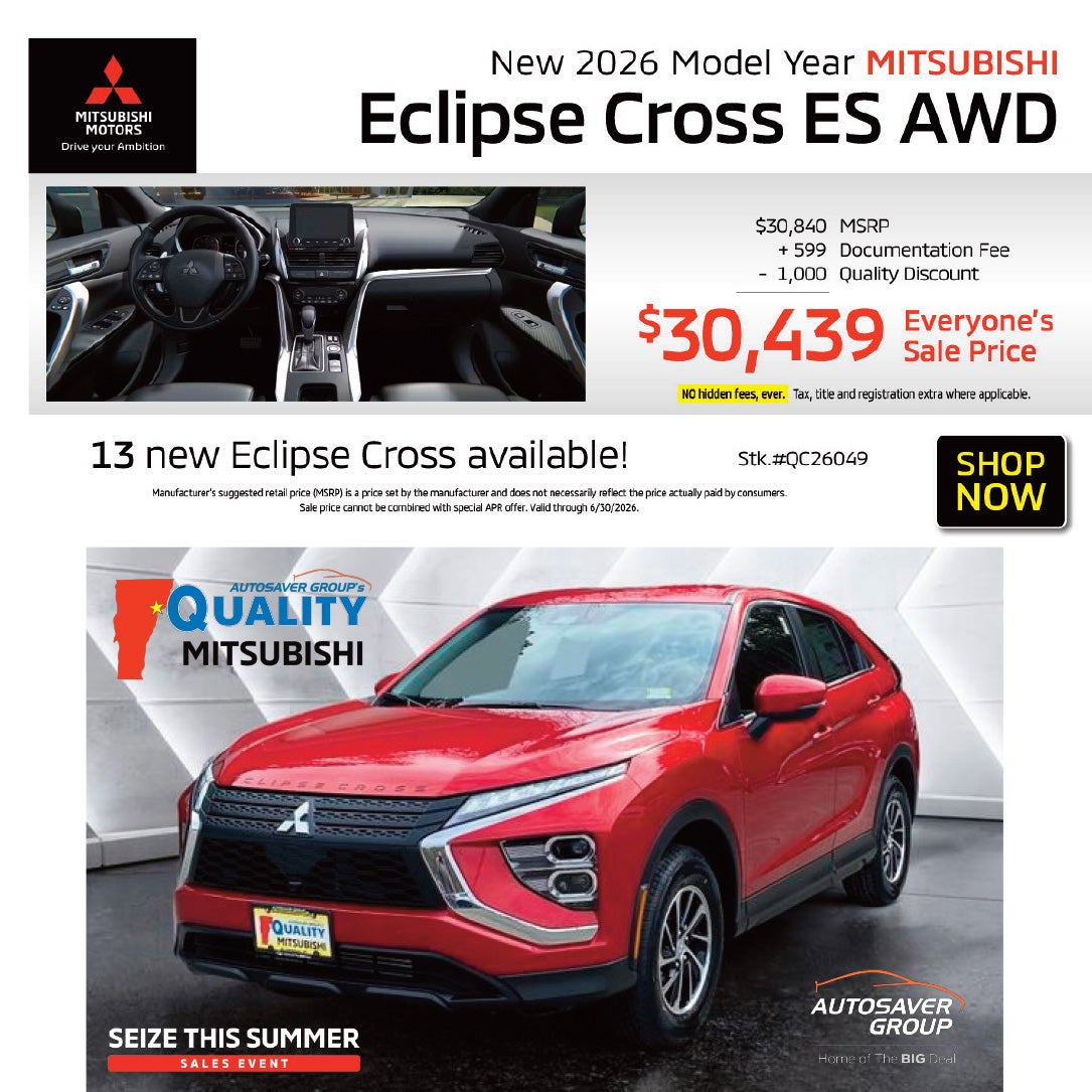 SHOP NEW MITSUBISHI VEHICLES NEAR ST. JOHNSBURY, VT