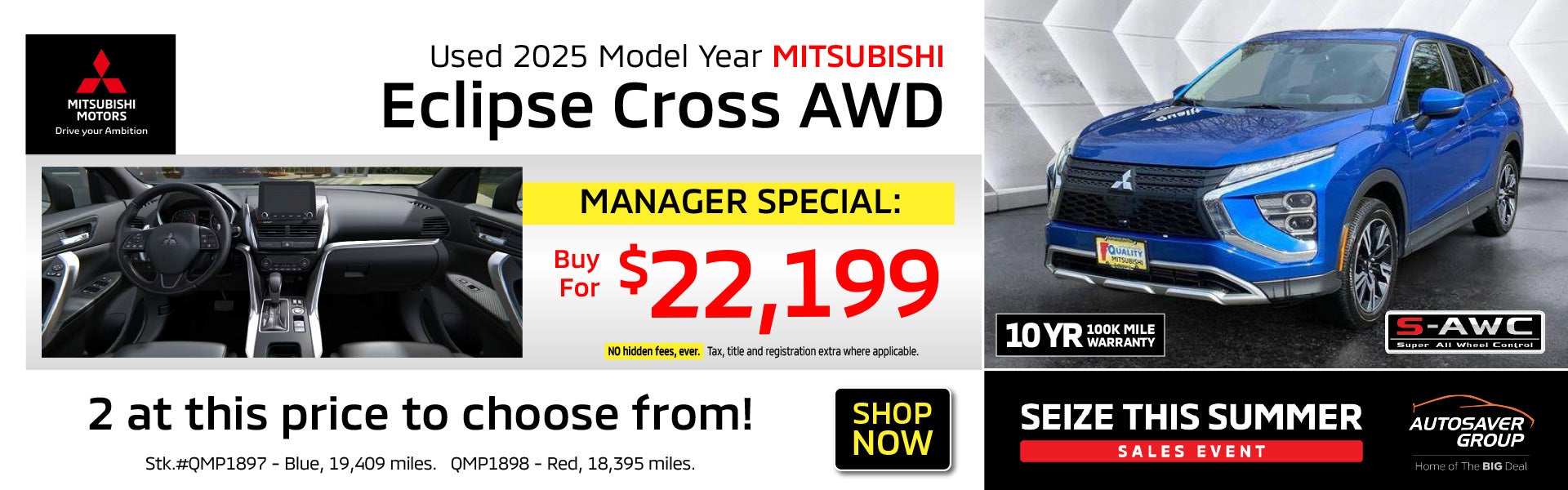 SHOP PRE-OWNED MITUSBISHI SUV'S NEAR ST. JOHNSBURY, VT