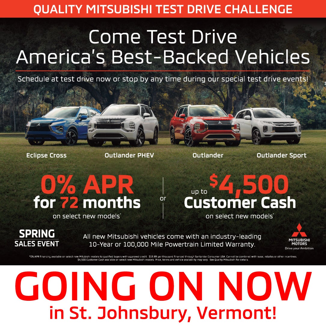 SHOP NEW MITSUBISHI VEHICLES NEAR ST. JOHNSBURY, VT