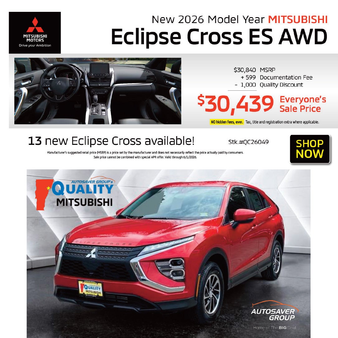 SHOP NEW MITSUBISHI VEHICLES NEAR ST. JOHNSBURY, VT