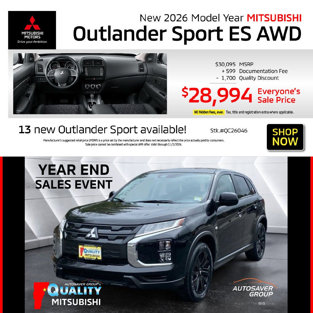 SHOP NEW MITSUBISHI VEHICLES NEAR ST. JOHNSBURY, VT