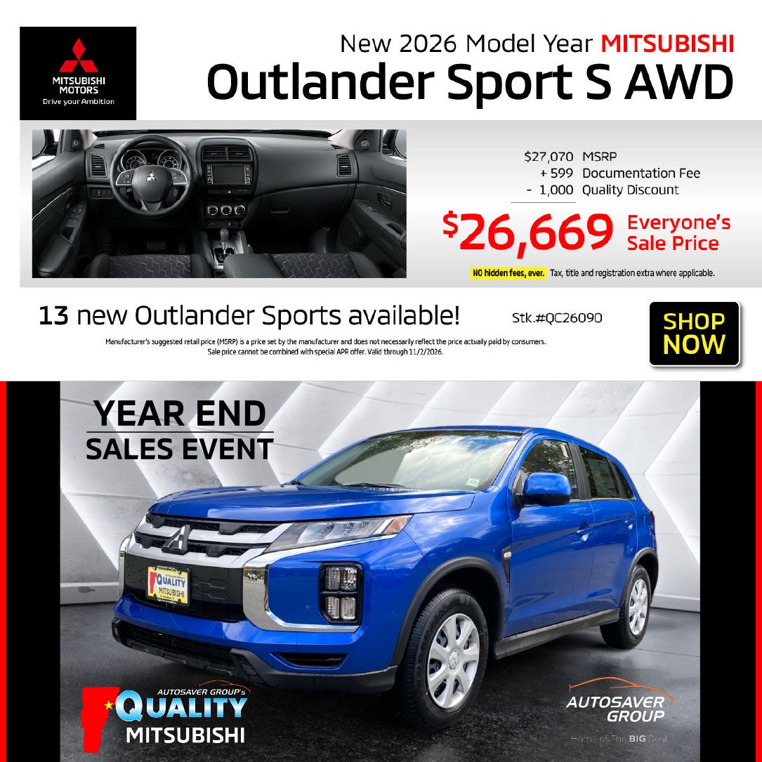 SHOP NEW MITSUBISHI VEHICLES NEAR ST. JOHNSBURY, VT