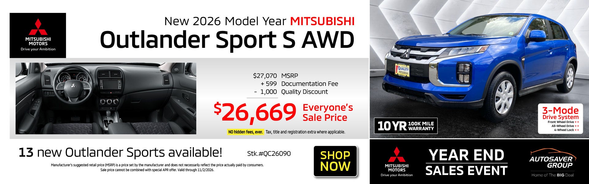SHOP NEW MITSUBISHI VEHICLES NEAR ST. JOHNSBURY, VT