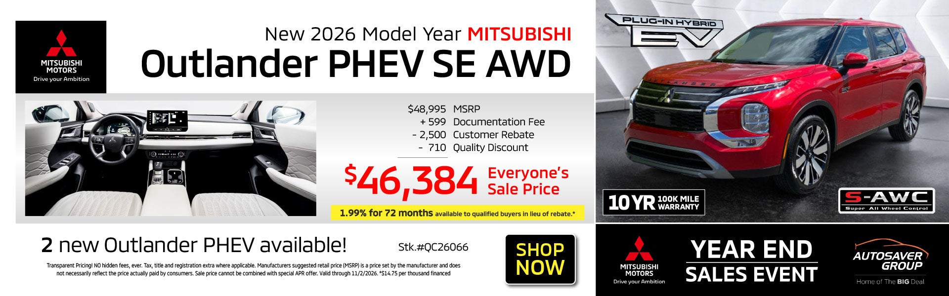 SHOP NEW MITSUBISHI VEHICLES NEAR ST. JOHNSBURY, VT