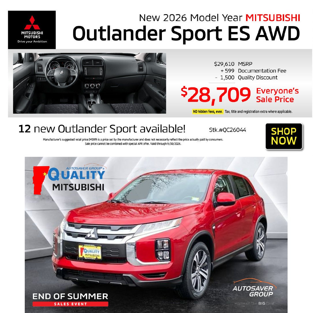 SHOP NEW MITSUBISHI VEHICLES NEAR ST. JOHNSBURY, VT